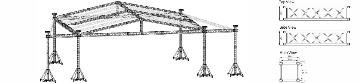 Square Lighting Truss Projects Design