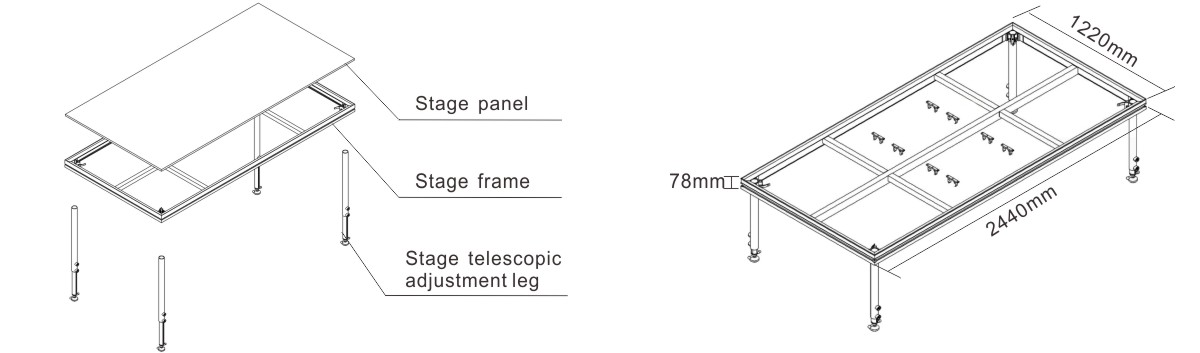 1.22*2.44 Portable Quick Stage Platform